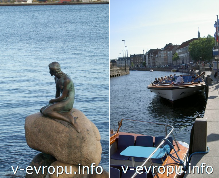 Сказочная русалка и набережная Копенгагена