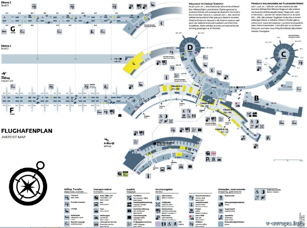 Схема аэропорта Вены
