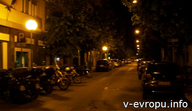 Улицы Пескары ночью