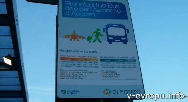 Аэропорт Пескары Абруццо - автобусная остановка