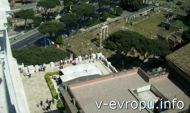 Панорама Рима со смотровой площадки Витториано. На такую высоту поднимается лифт