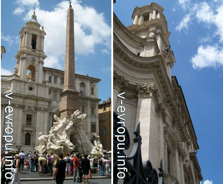 Площадь Навона в Риме -  Церковь Святой Агнессы