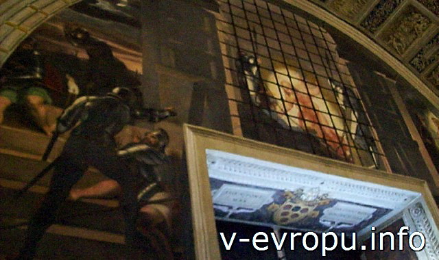 Станцы Рафаэля в Музее Ватикана. Станца д'Элиодоро. Фреска "Изведение Святого Петра". (Чудесное освобождение Апостола Петра из Мамертинской Тюрьмы в Риме)