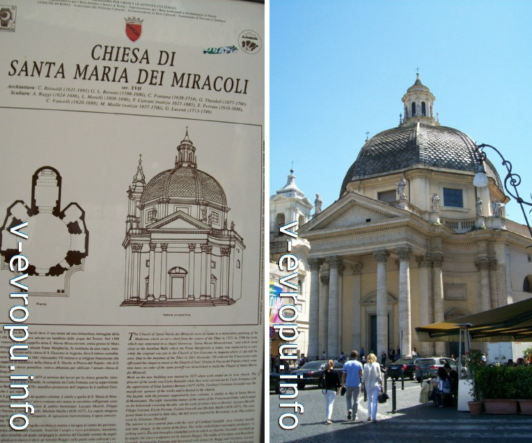 План-схема одной из церквей-близнецов в Риме: Санта Мария деи Мариколи