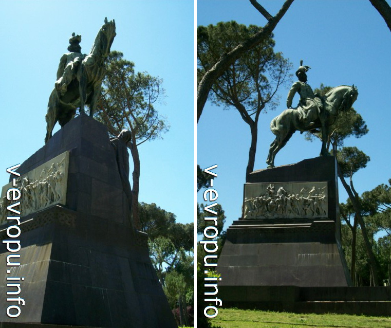 Рим. Конная статуя Умберто-I в Парке Боргезе