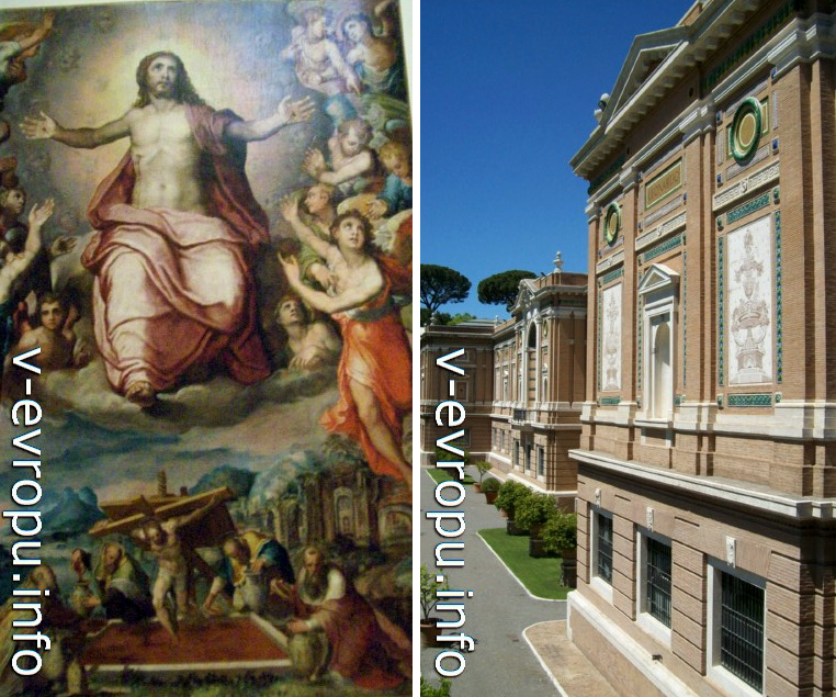 Знание Ватиканской Пинакотеки (справа). Архитектор Л.Бельтрами, начало 20 века