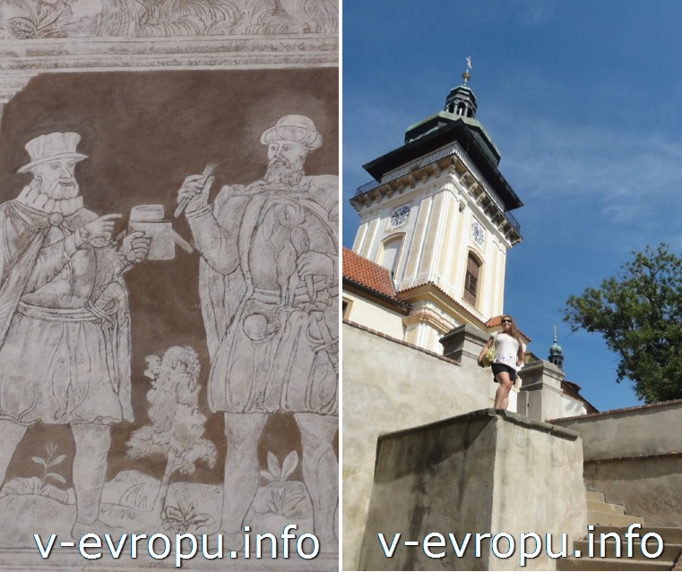 Фреска из замка Брандис (слева) и городок Стара Болеславе