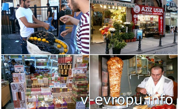 Уличные торговцы и шаурма в Стамбуле
