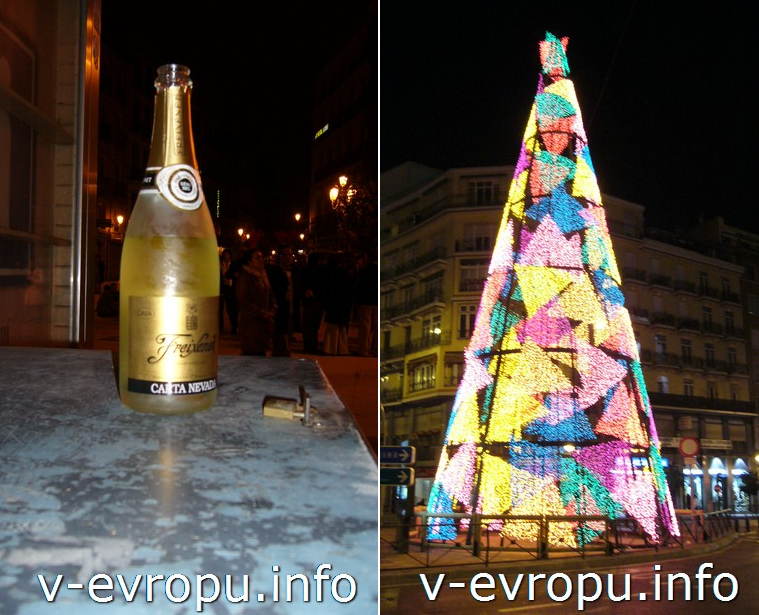 Шампанское и новогодняя елка в Мадриде